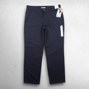 Lee Dress Pants Women 16M Black Relaxed Fit Straight Leg Stretch Comfort Waist